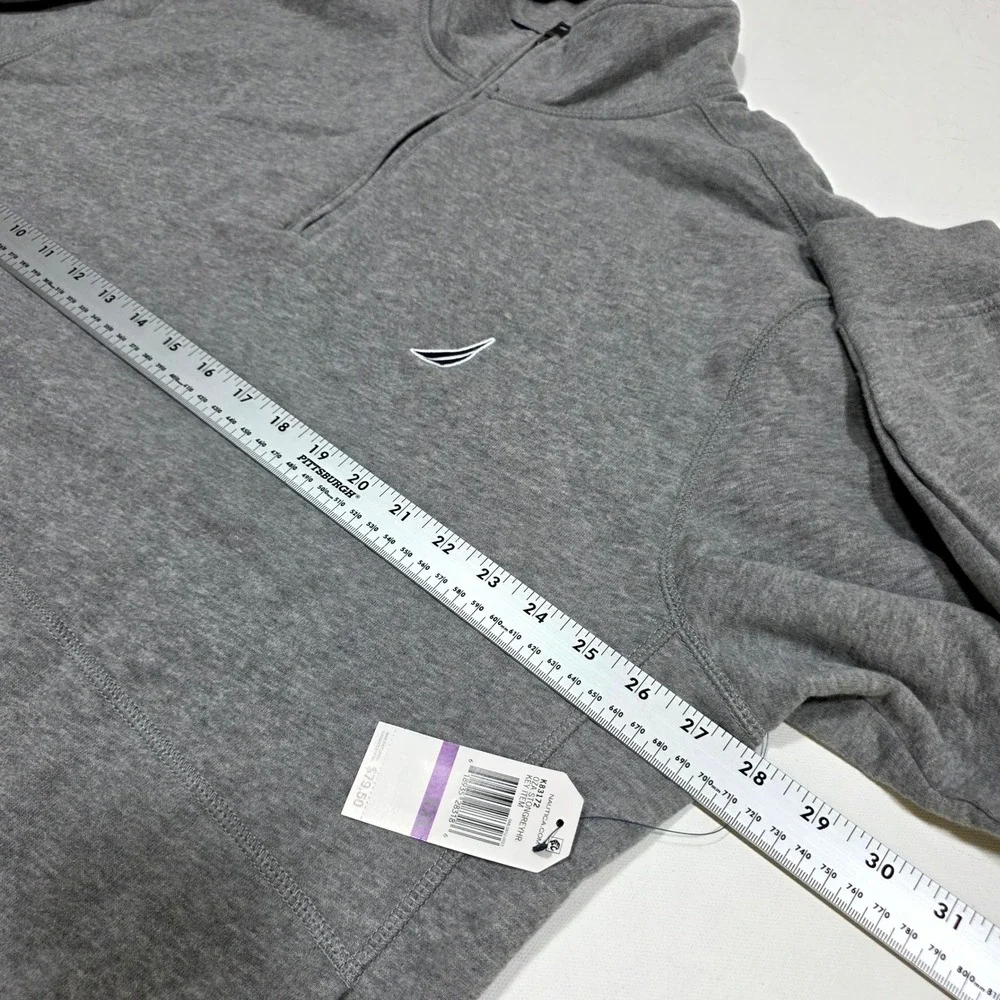 Nautica Quarter Zip Pullover Mens XXL Gray Long Sleeve J-Class Logo K83172 NEW
